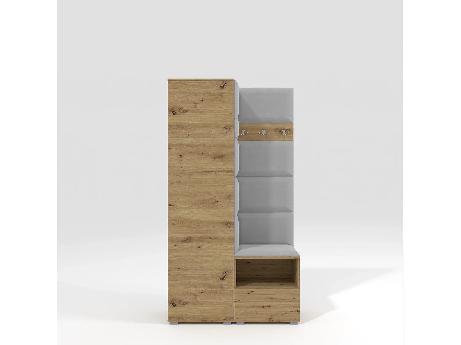 Halcombinatie Nela I - 100 cm - Artisan Eiken - Trinity 32 - Lichtgrijs