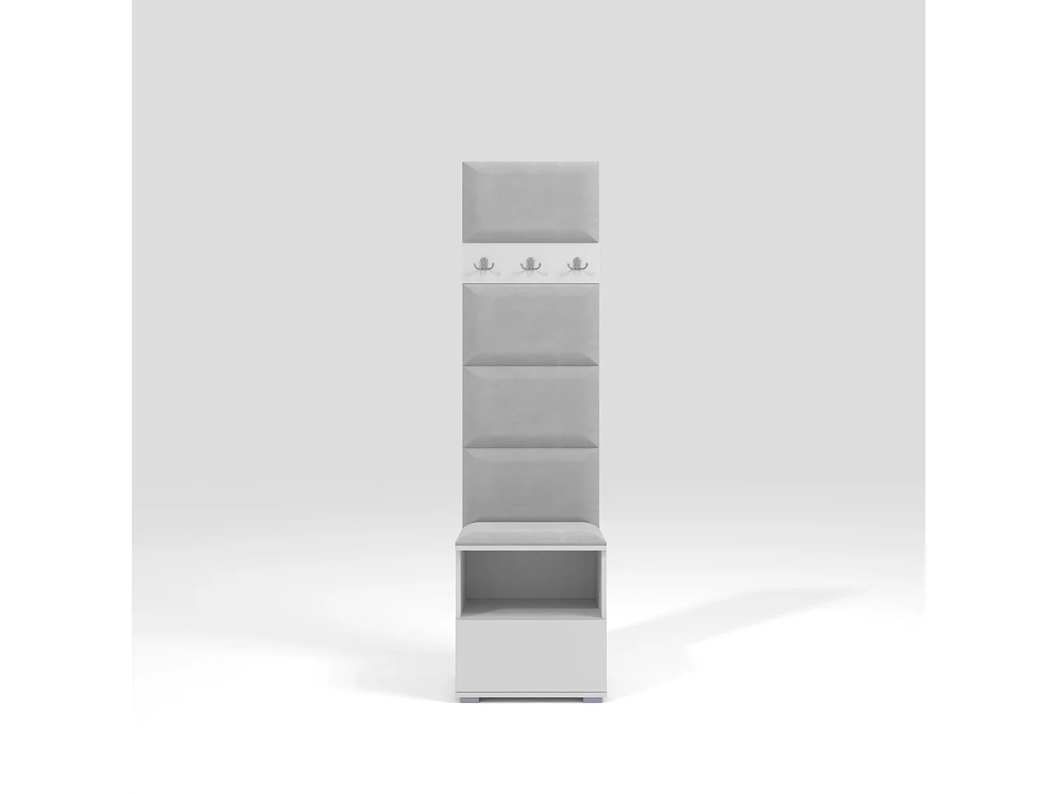 Vestiaire Nela IV - 50 cm - Blanc Mat - Trinity 32 - Gris Clair