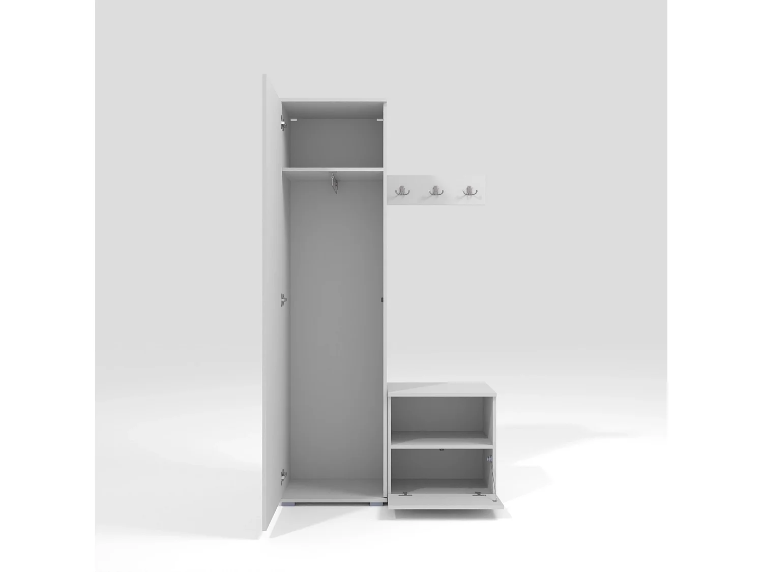 Halcombinatie Nela I met spiegel - 100 cm - Mat Wit - Trinity 16 - Zwart