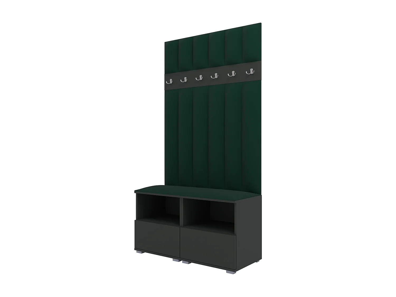 Garderobe Nela III LUX - 100 cm - Graphit - Trinity 28 - Flaschengrün