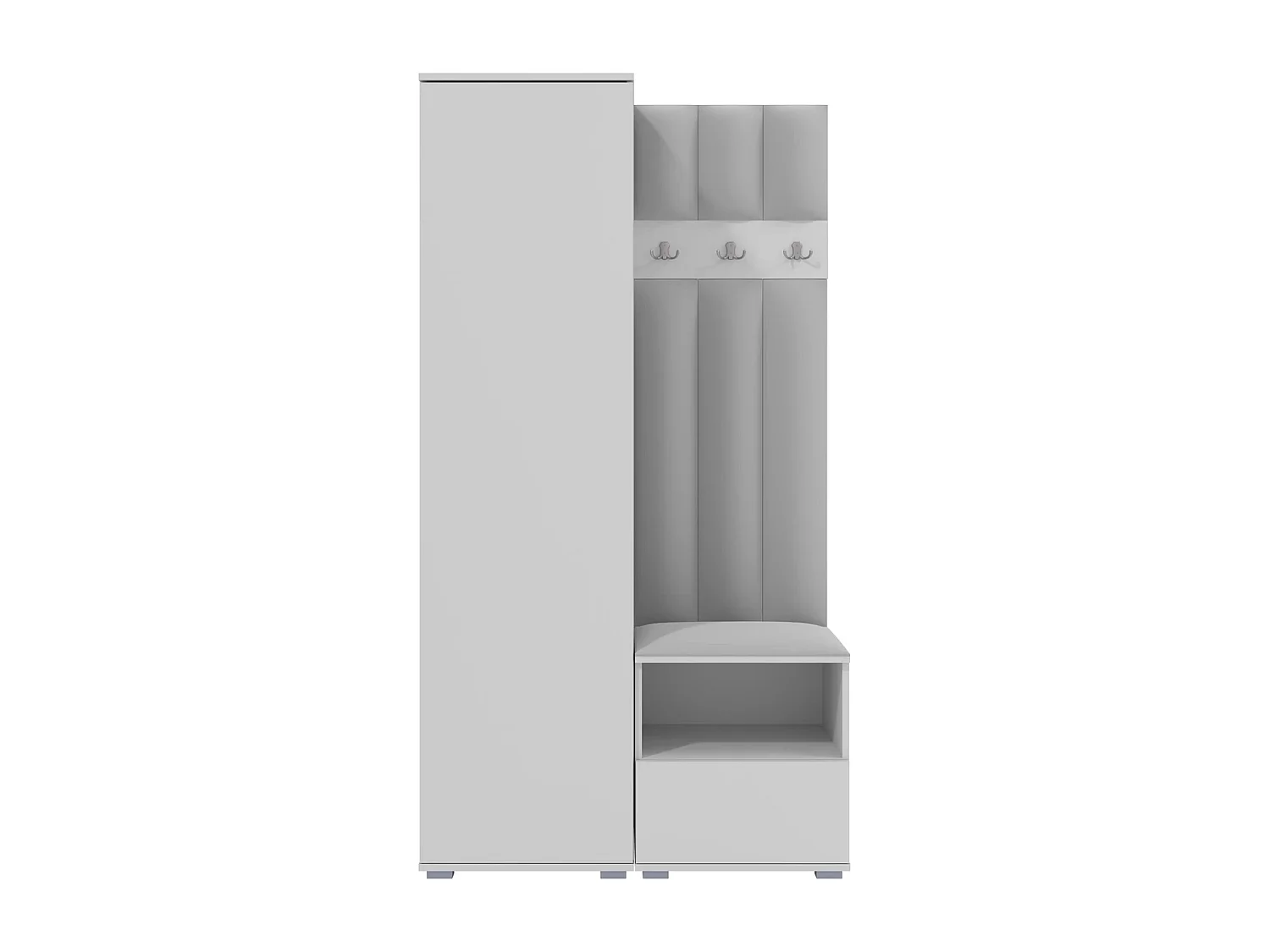 Garderobe Nela I LUX - 100 cm - Matt Weiß - Trinity 32 - Hellgrau