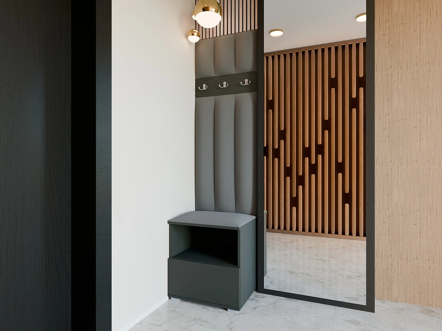 Halcombinatie Nela IV LUX - 50 cm - Grafiet - Trinity 15 - Donkergrijs