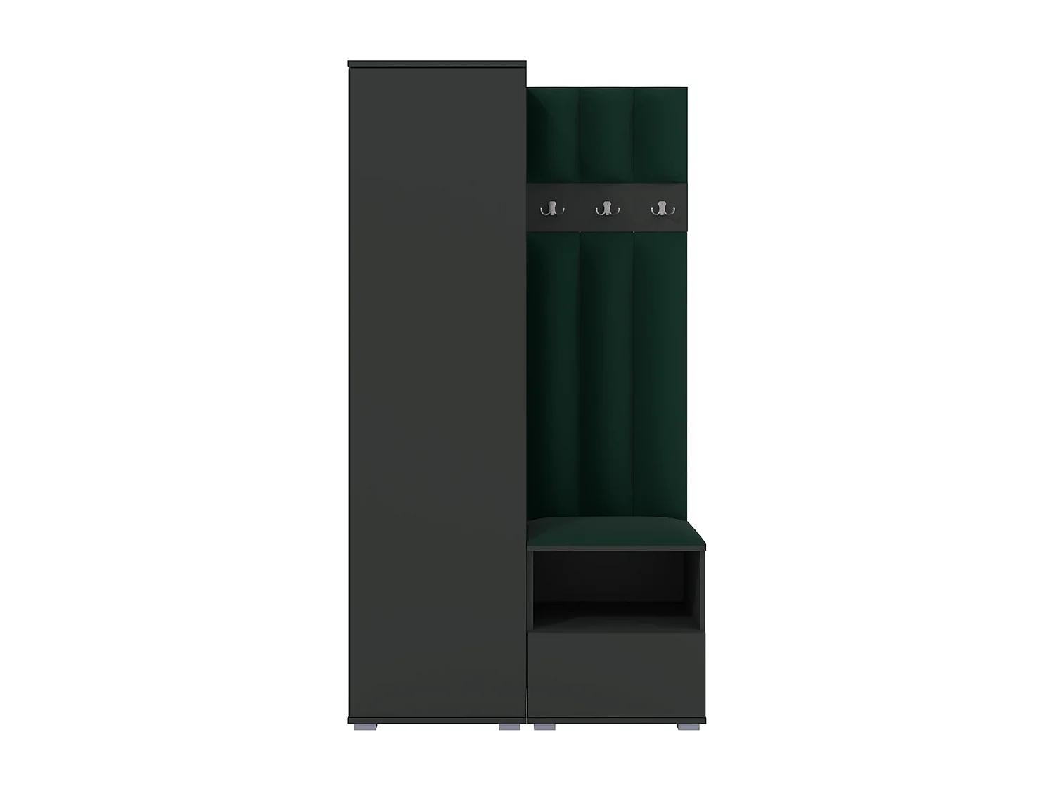 Garderobe Nela I LUX - 100 cm - Graphit - Trinity 28 - Flaschengrün