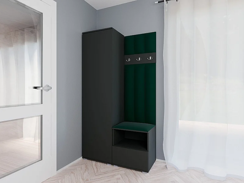 Garderobe Nela I LUX - 100 cm - Graphit - Trinity 28 - Flaschengrün