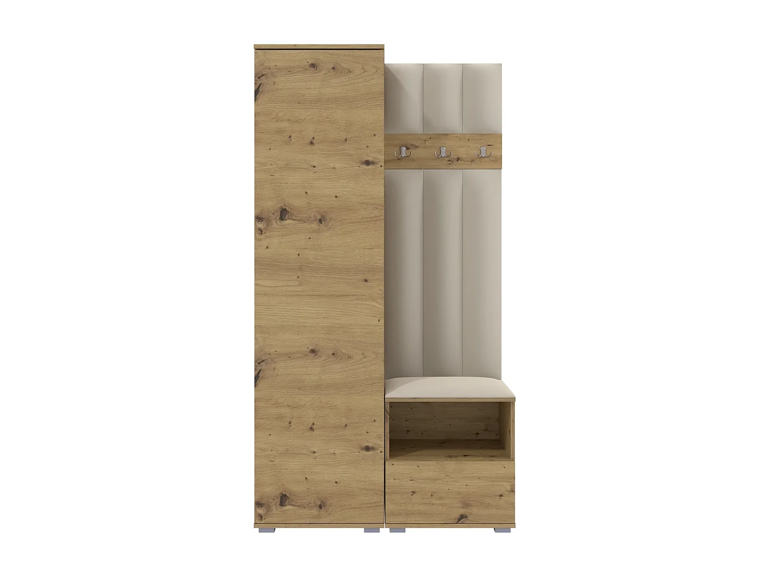 Vestiaire Nela I LUX - 100 cm - Chêne Artisan - Trinity 01 - Crème