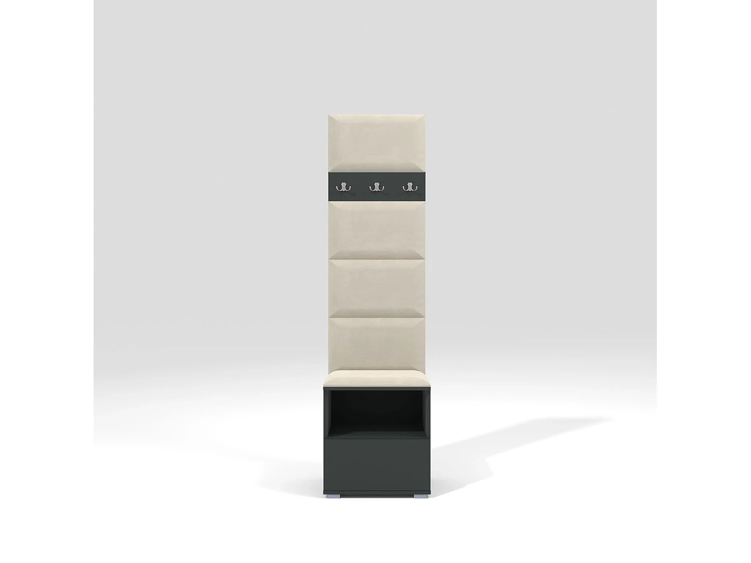 Garderobe Nela IV - 50 cm - Graphit - Trinity 01 - Creme