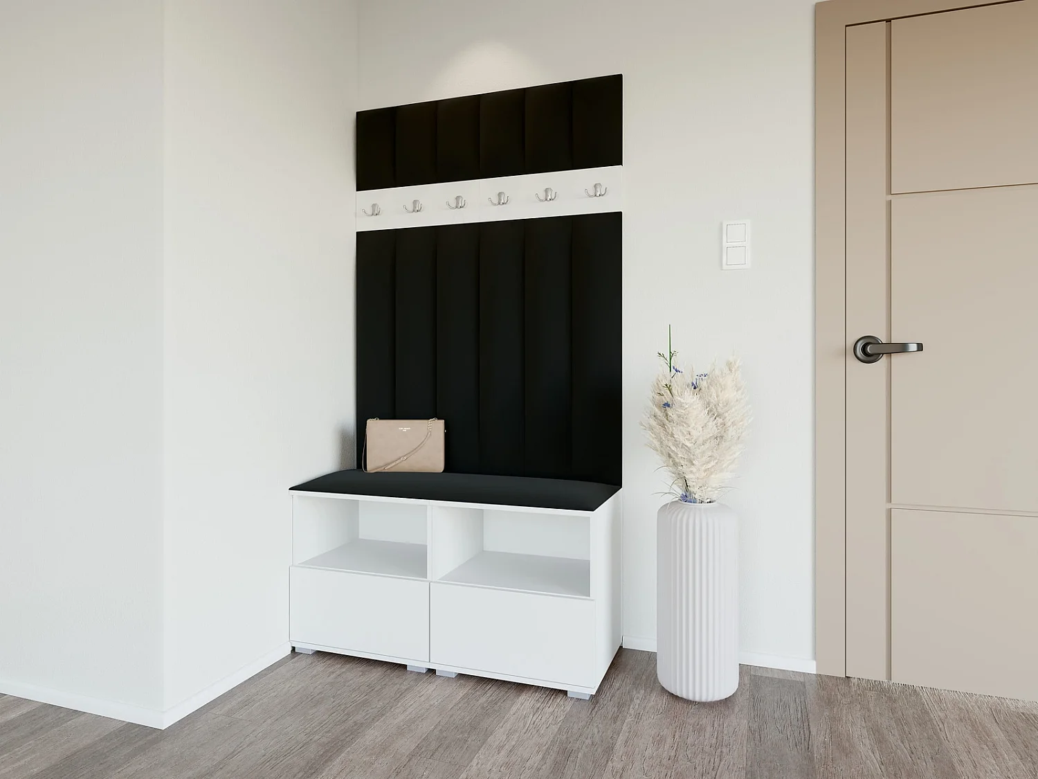 Halcombinatie Nela III LUX - 100 cm - Mat Wit - Trinity 16 - Zwart