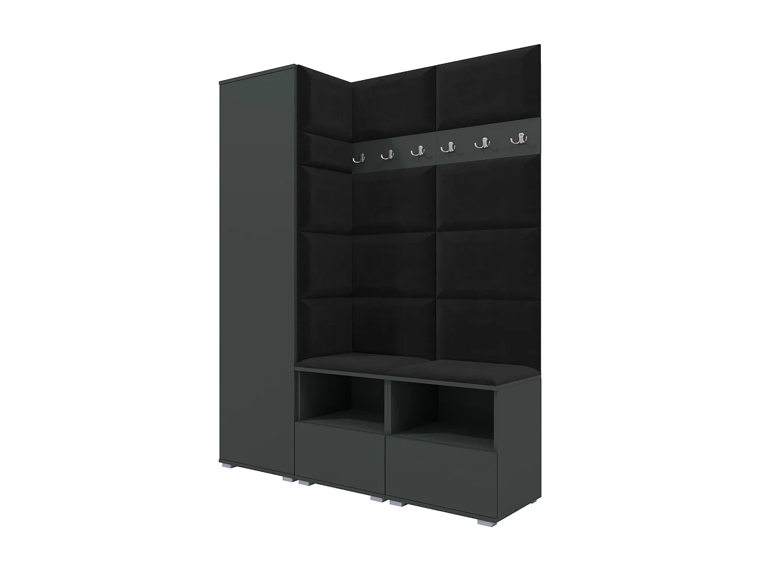 Halcombinatie Nela II - 150 cm - Grafiet - Trinity 16 - Zwart