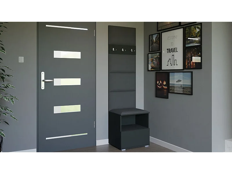 Garderobe Nela IV - 50 cm - Graphit - Trinity 15 - Dunkelgrau