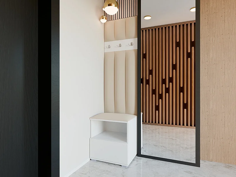 Garderobe Nela IV LUX - 50 cm - Matt Weiß - Trinity 04 - Beige