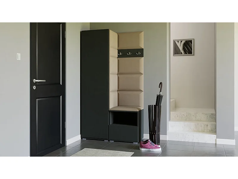 Vestiaire Nela I - 100 cm - Graphite - Trinity 04 - Beige