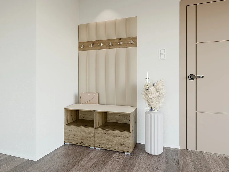 Halcombinatie Nela III LUX - 100 cm - Artisan Eiken - Trinity 04 - Beige