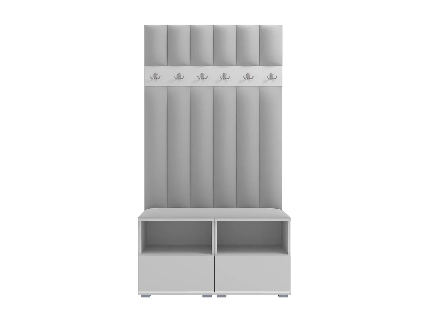 Vestiaire Nela III LUX - 100 cm - Blanc Mat - Trinity 32 - Gris Clair