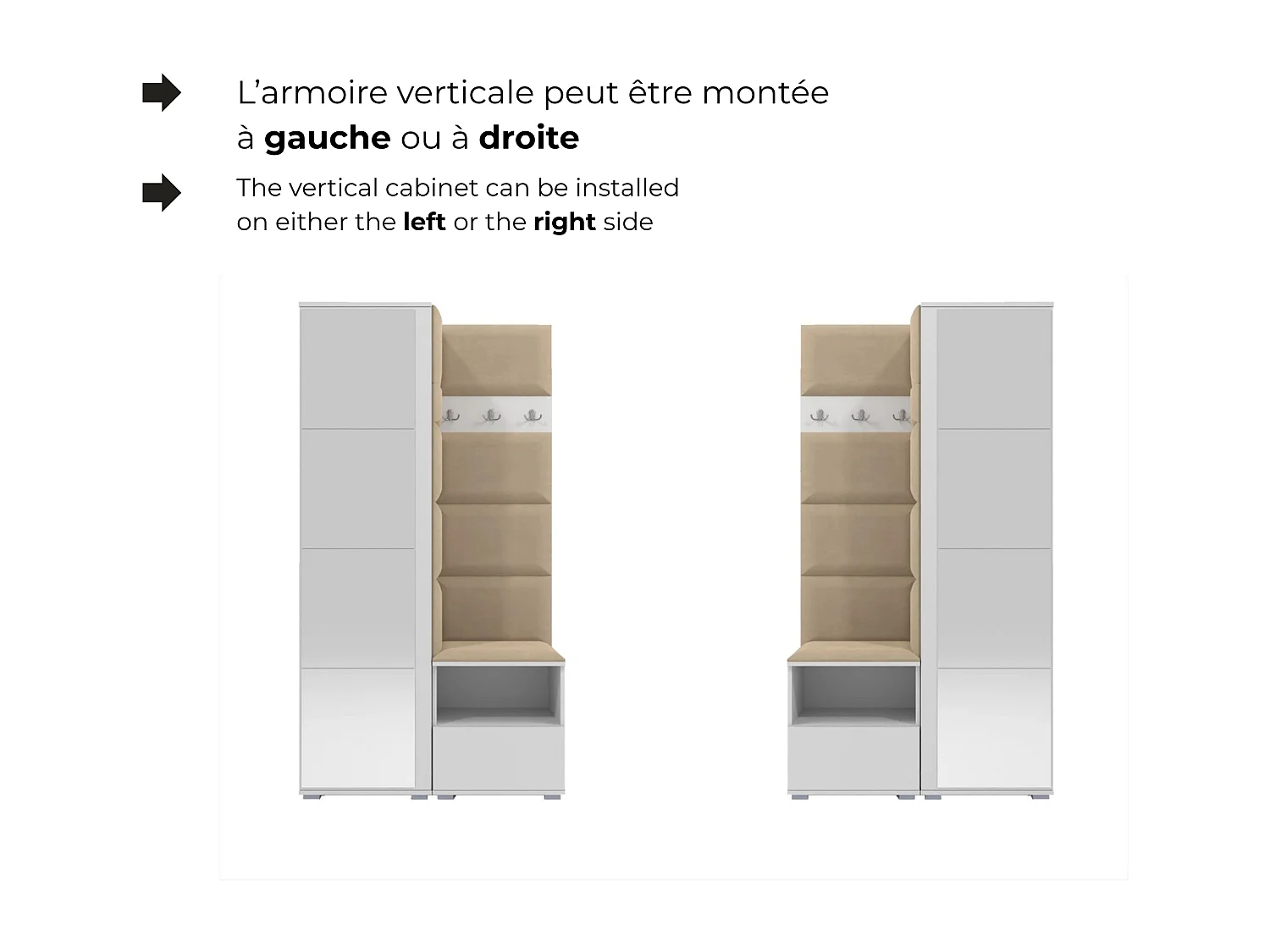 Halcombinatie Nela II met spiegel - 150 cm - Grafiet - Trinity 32 - Lichtgrijs