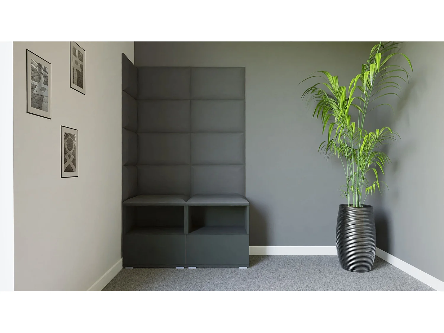 Halcombinatie Nela V - 100 cm - Grafiet - Trinity 15 - Donkergrijs