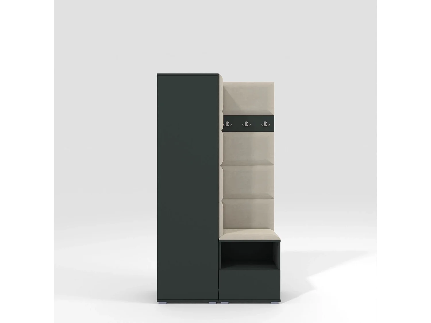 Garderobe Nela I - 100 cm - Graphit - Trinity 01 - Creme