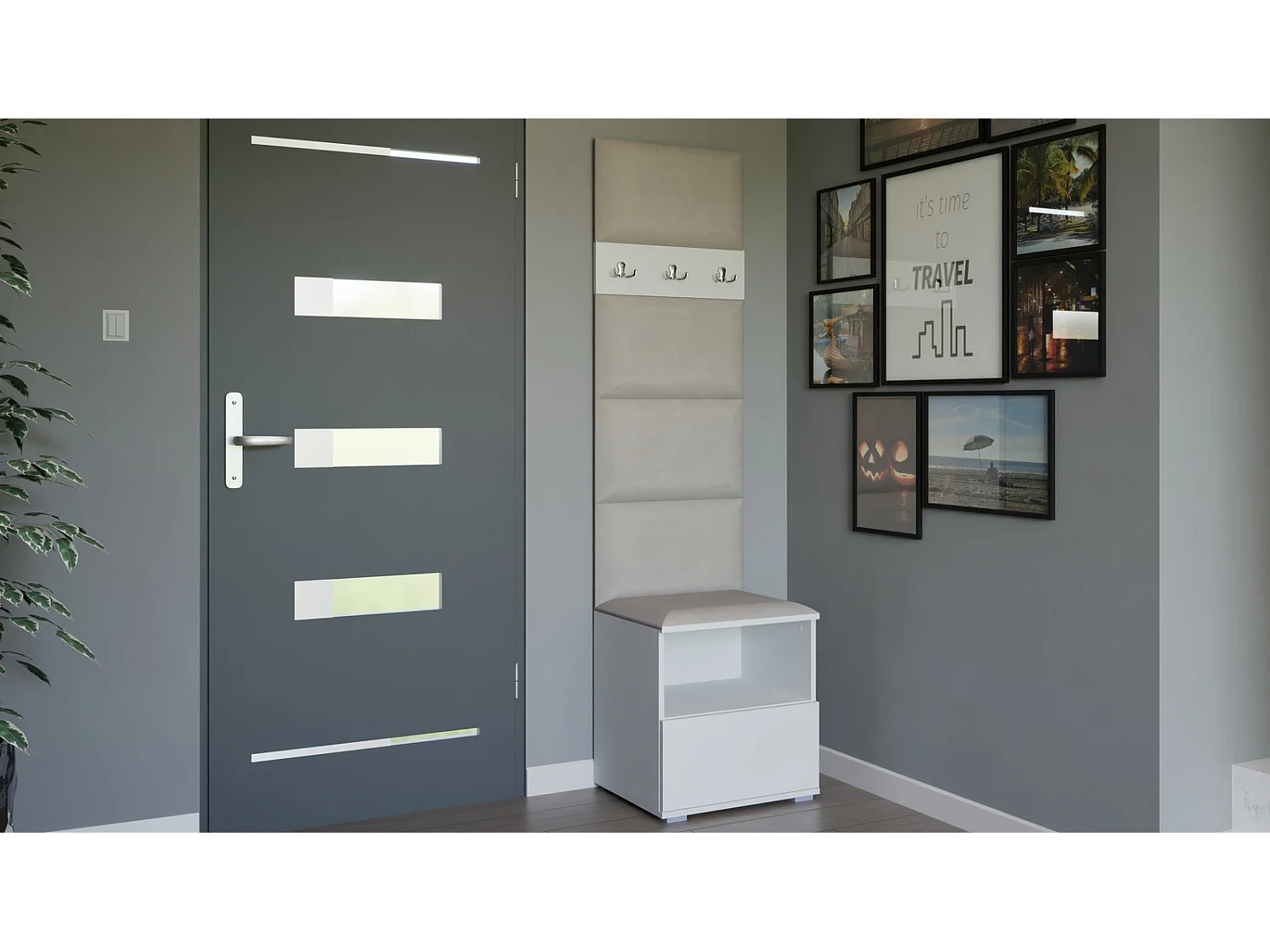 Halcombinatie Nela IV - 50 cm - Mat Wit - Trinity 01 - Crème