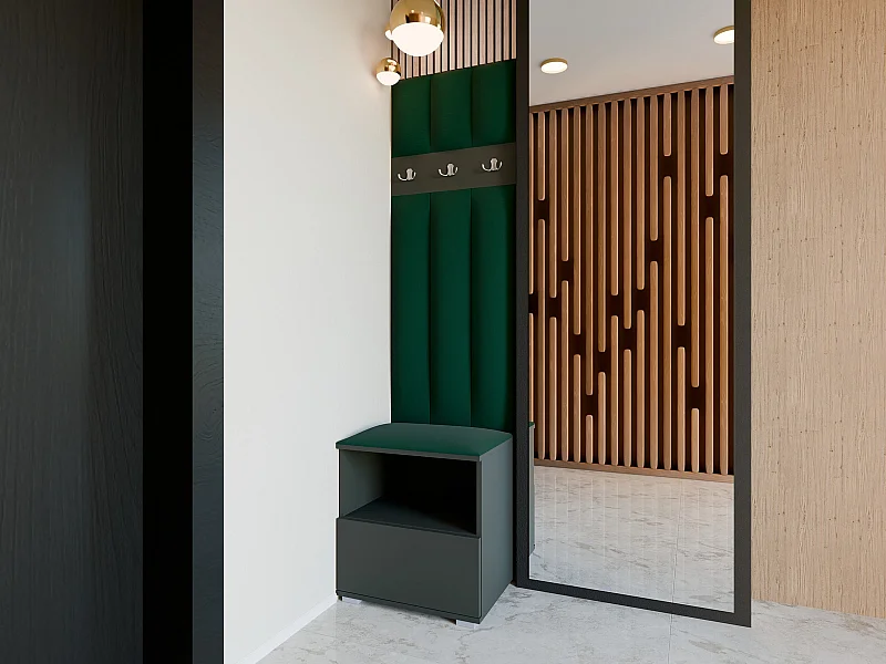 Garderobe Nela IV LUX - 50 cm - Graphit - Trinity 28 - Flaschengrün