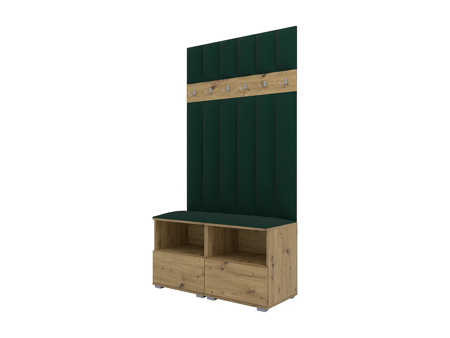 Garderobe Nela III LUX - 100 cm - Eiche Artisan - Trinity 28 - Flaschengrün
