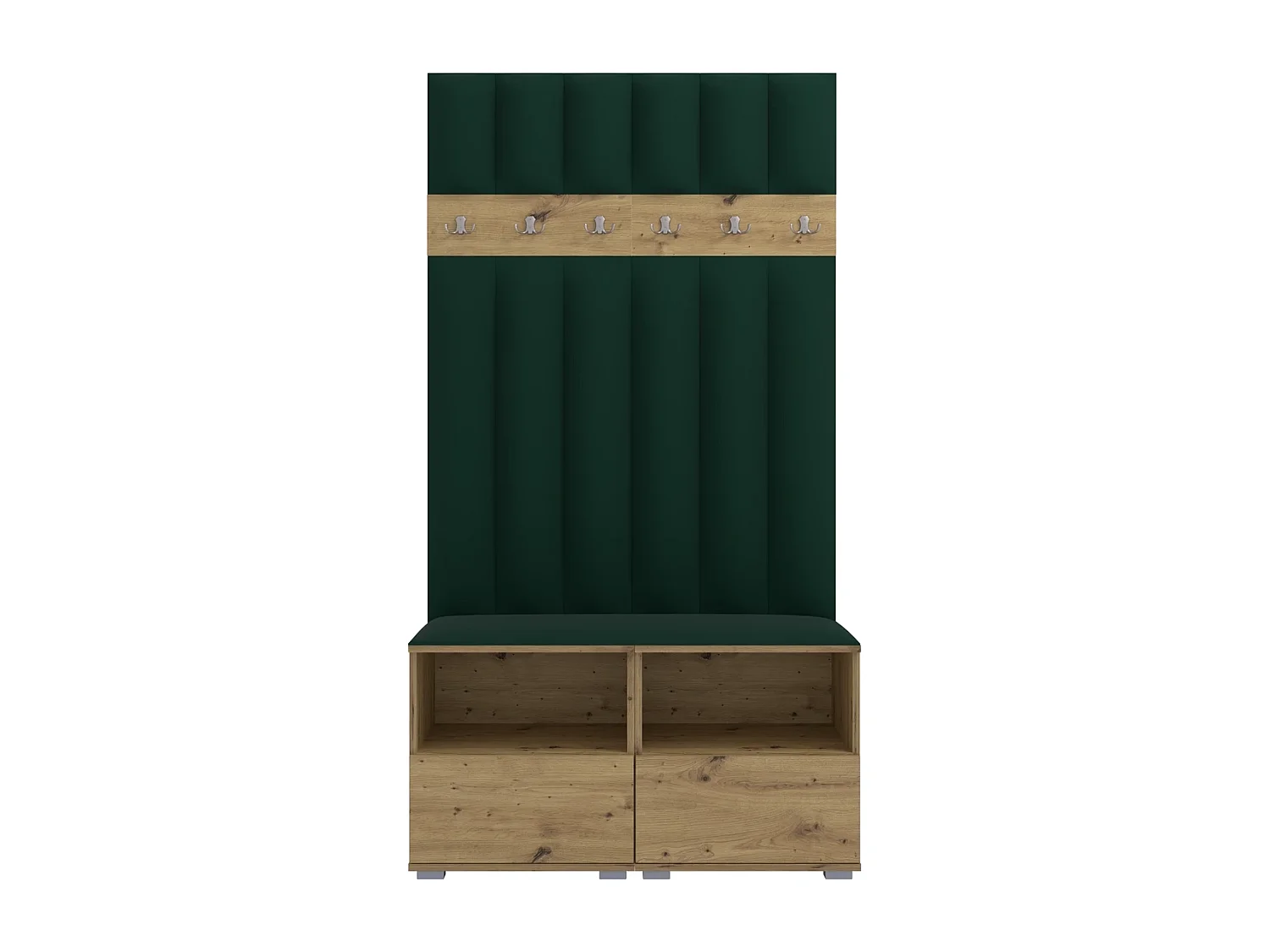 Garderobe Nela III LUX - 100 cm - Eiche Artisan - Trinity 28 - Flaschengrün
