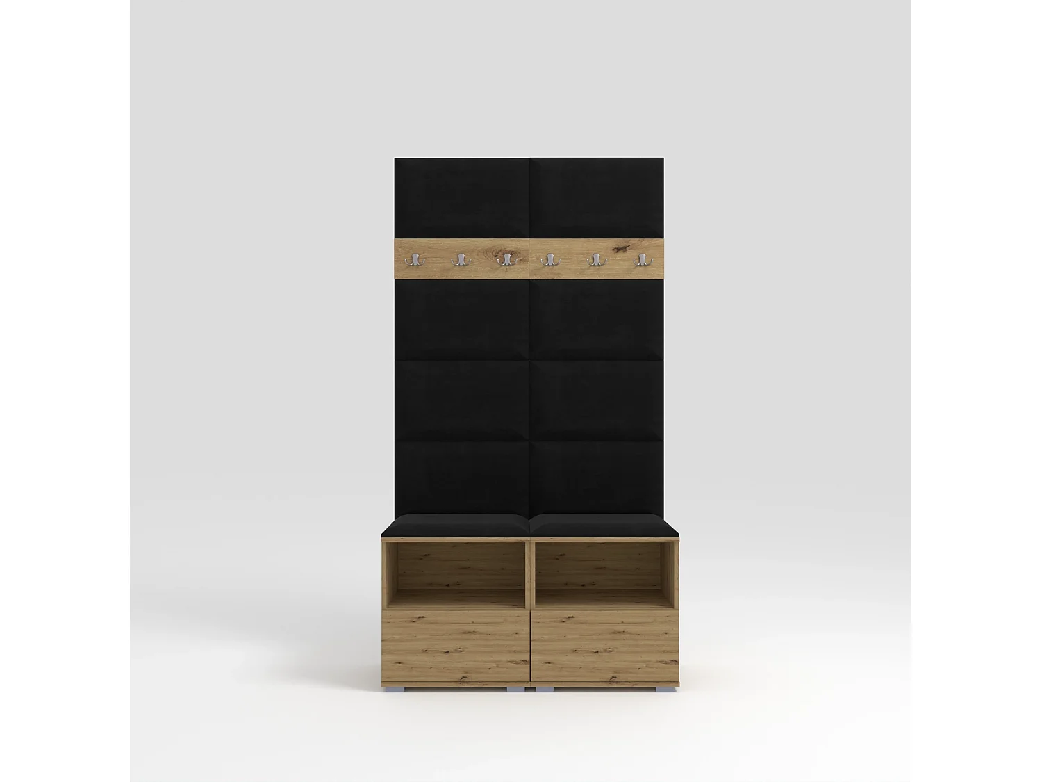 Garderobe Nela III - 100 cm - Eiche Artisan - Trinity 16 - Schwarz