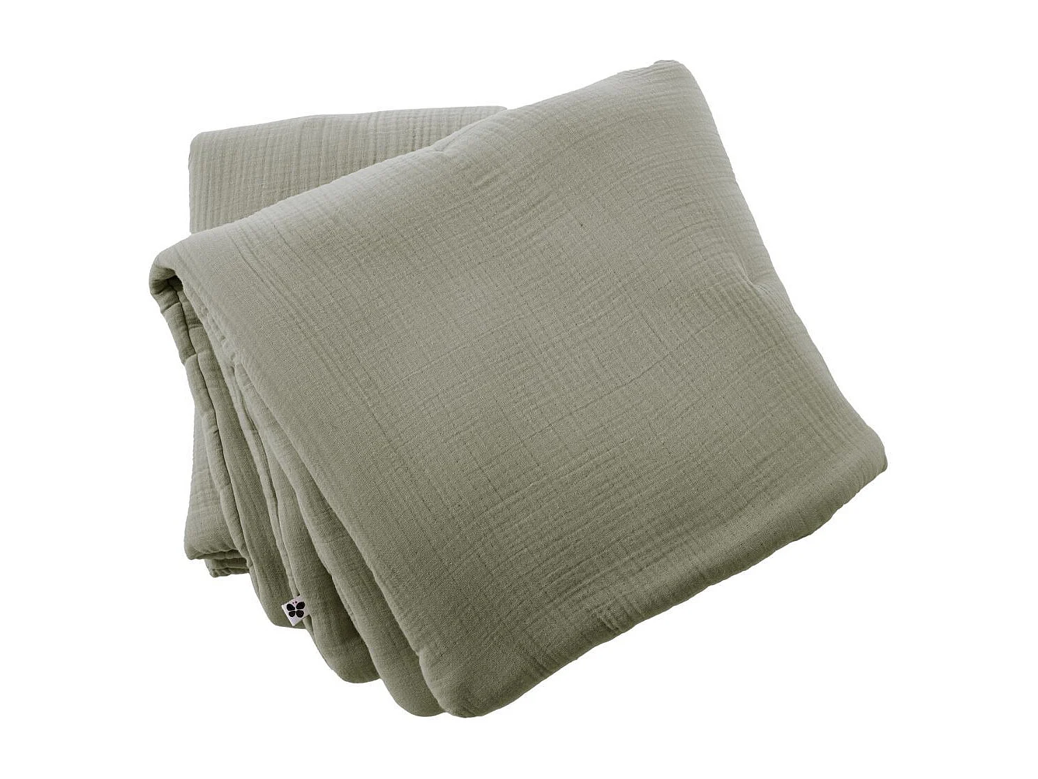 Chemin de lit 90x200cm gaze de coton uni coloris Romarin - INALIA