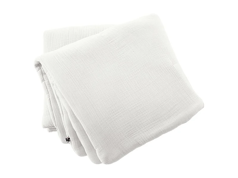 Chemin de lit 90x200cm gaze de coton uni coloris Chantilly - INALIA