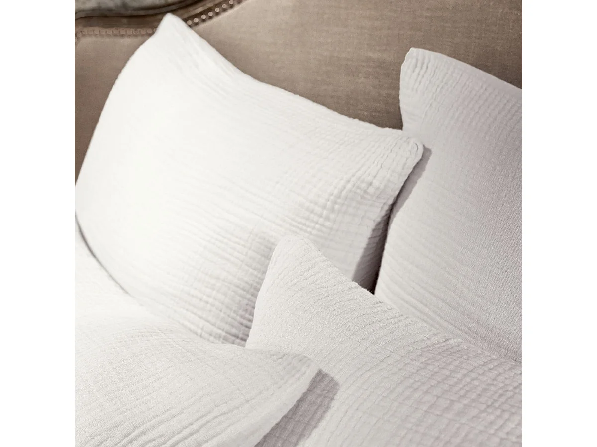 Taie d'oreiller 50x70cm gaze de coton coloris Chantilly - INALIA