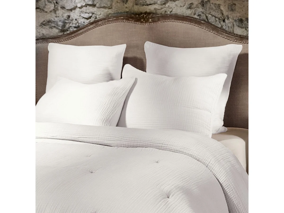 Taie d'oreiller 50x70cm gaze de coton coloris Chantilly - INALIA