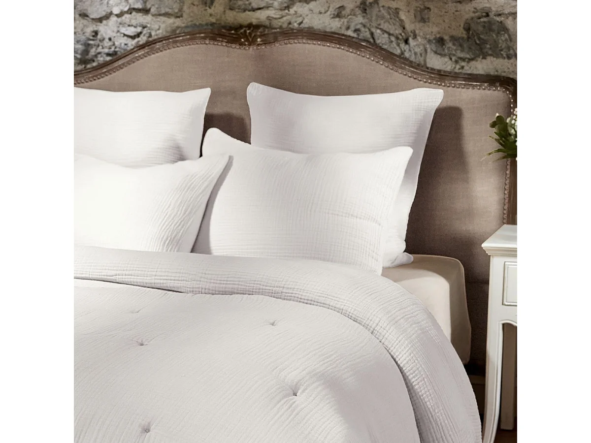 Taie d'oreiller 60x60cm gaze de coton coloris Chantilly - INALIA