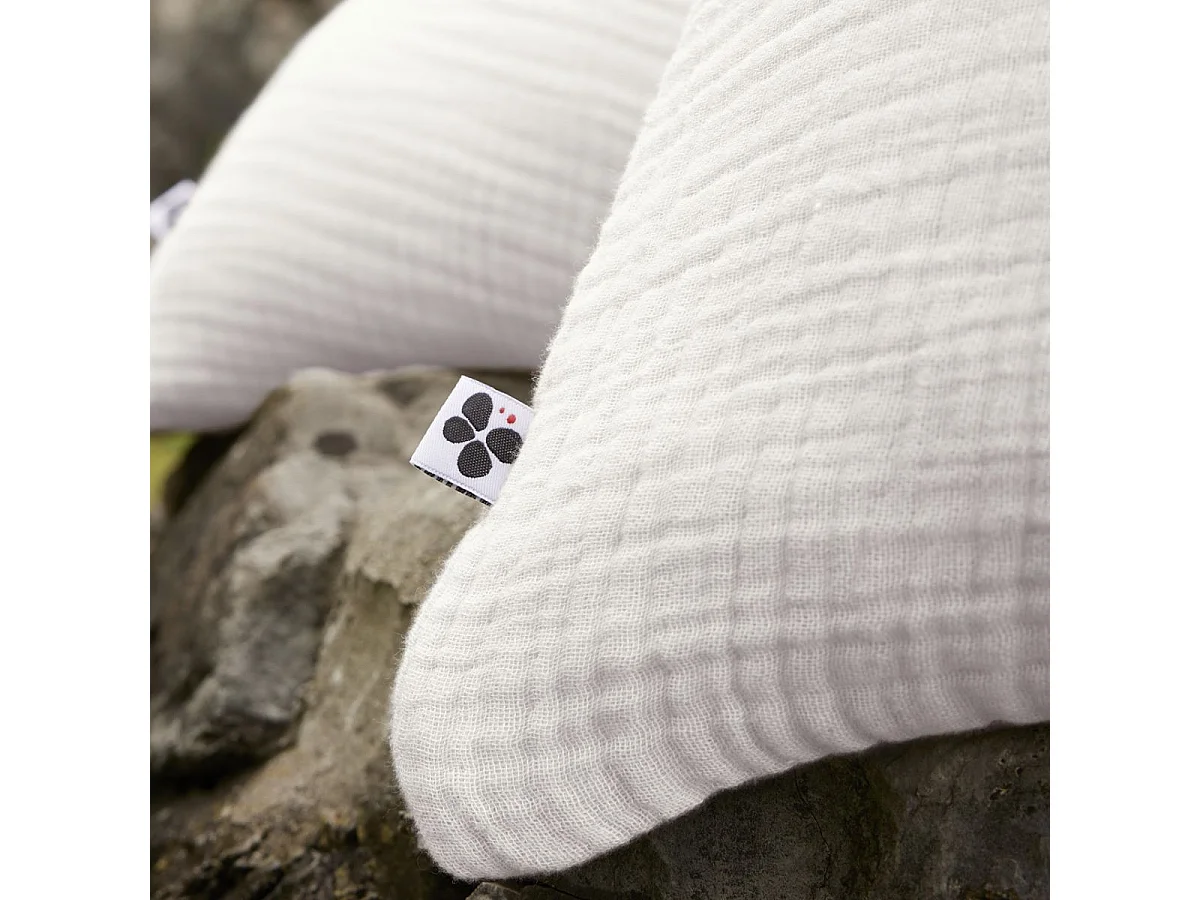 Taie d'oreiller 60x60cm gaze de coton coloris Chantilly - INALIA