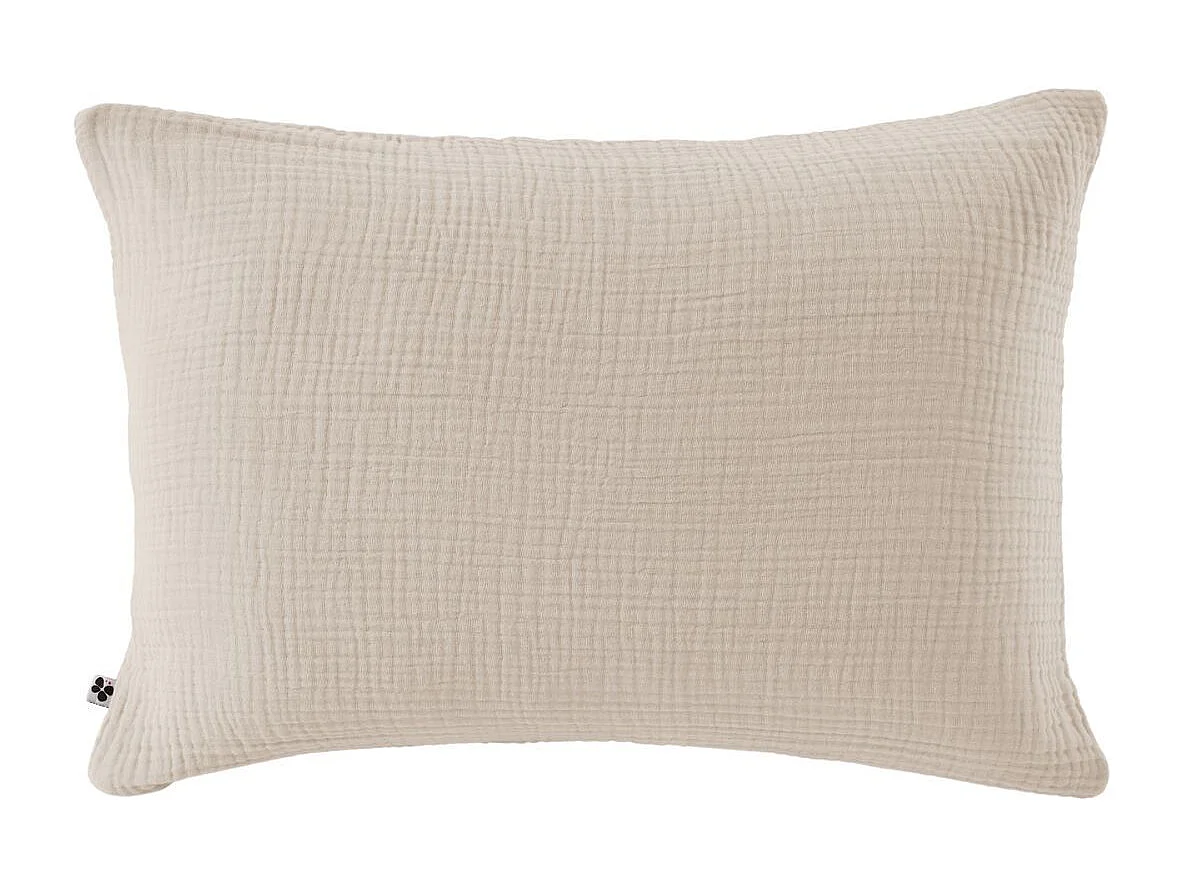 Taie d'oreiller 50x70cm gaze de coton coloris Pampa - INALIA