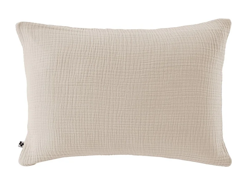 Taie d'oreiller 50x70cm gaze de coton coloris Pampa - INALIA