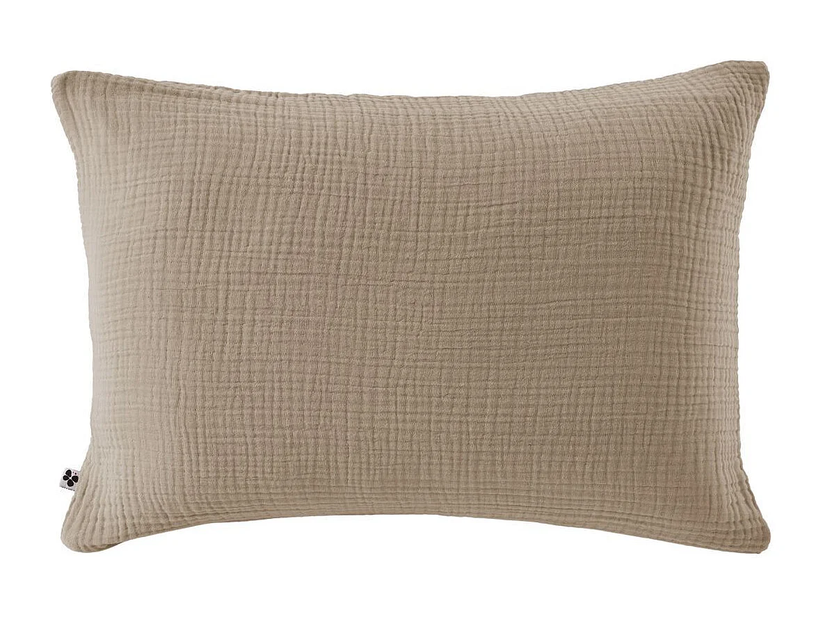 Taie d'oreiller 50x70cm gaze de coton coloris Ficelle - INALIA