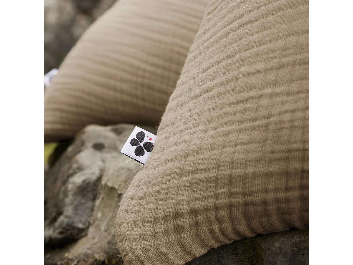 Taie d'oreiller 60x60cm gaze de coton coloris Ficelle - INALIA