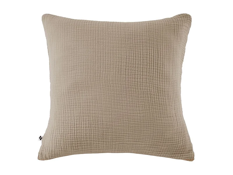 Taie d'oreiller 60x60cm gaze de coton coloris Ficelle - INALIA