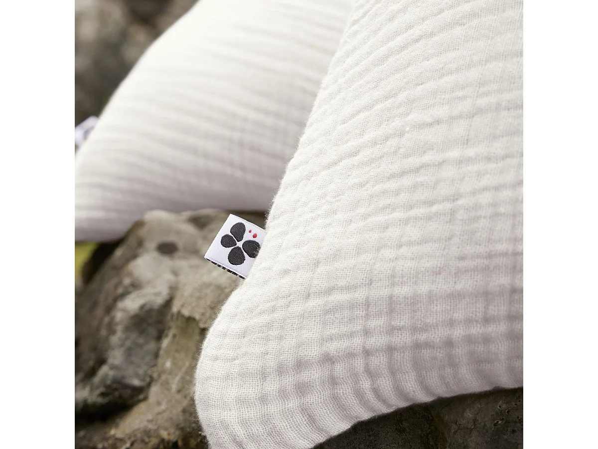 Taie d'oreiller 80x80cm gaze de coton coloris Chantilly - INALIA