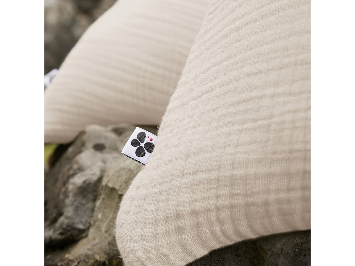 Taie d'oreiller 80x80cm gaze de coton coloris Pampa - INALIA