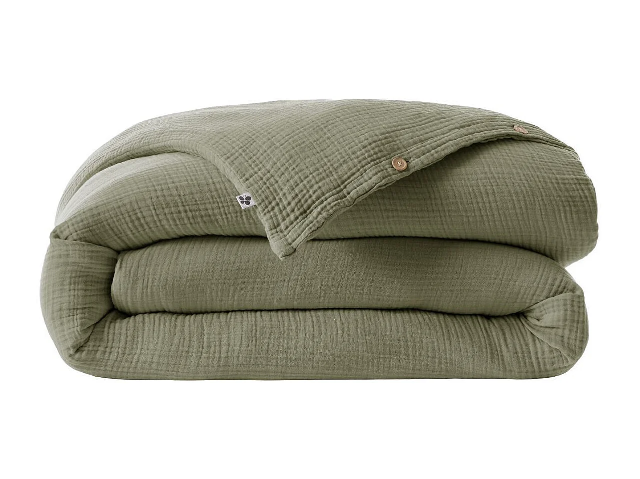 Housse de couette 260x240cm gaze de coton coloris Romarin - INALIA