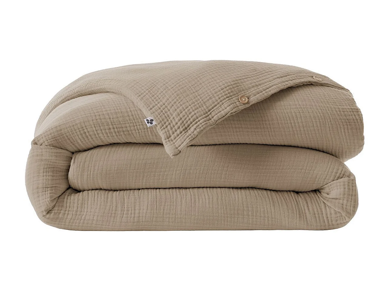 Housse de couette 240x220cm gaze de coton coloris Ficelle - INALIA