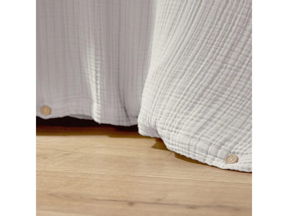 Housse de couette 240x220cm gaze de coton coloris Chantilly - INALIA