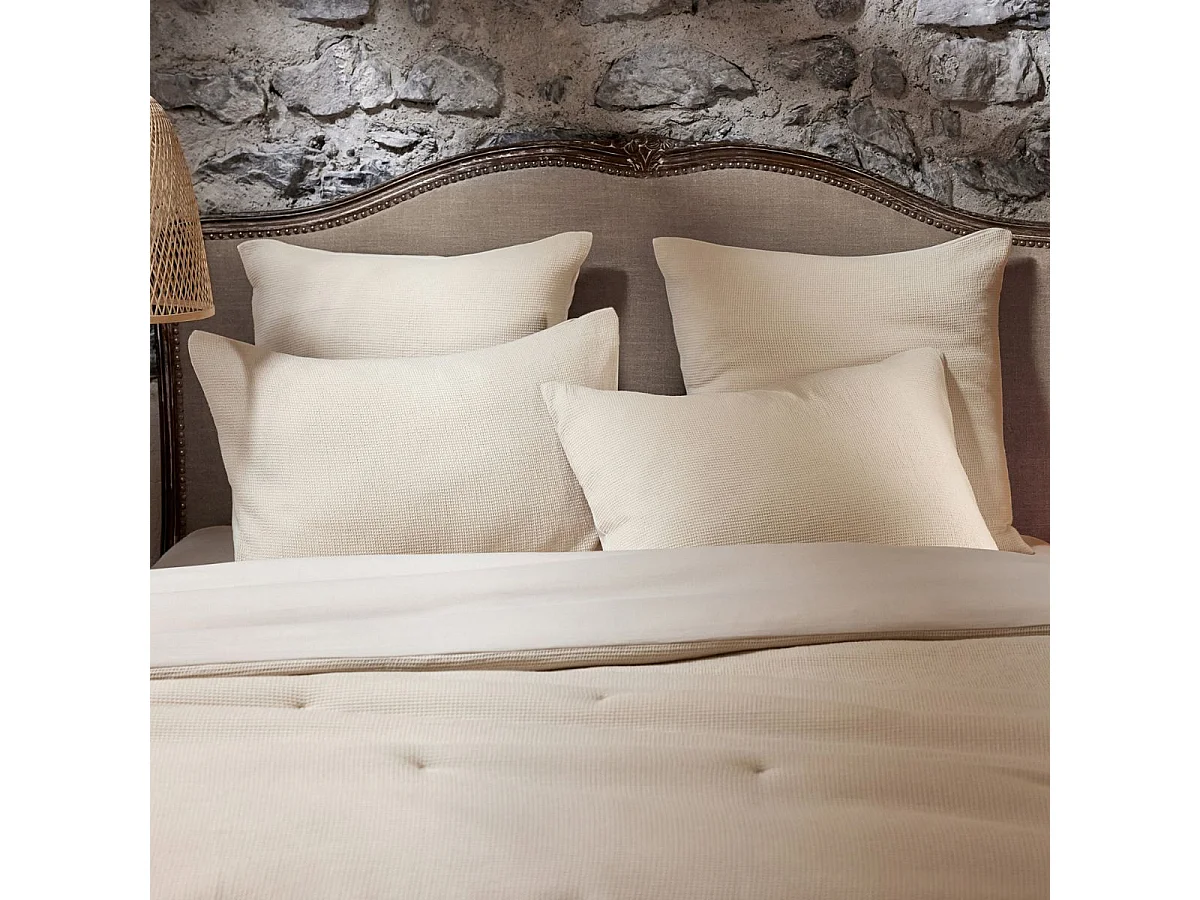 Housse de couette 240x220cm en coton nid d'abeille coloris Pampa - ALMARA