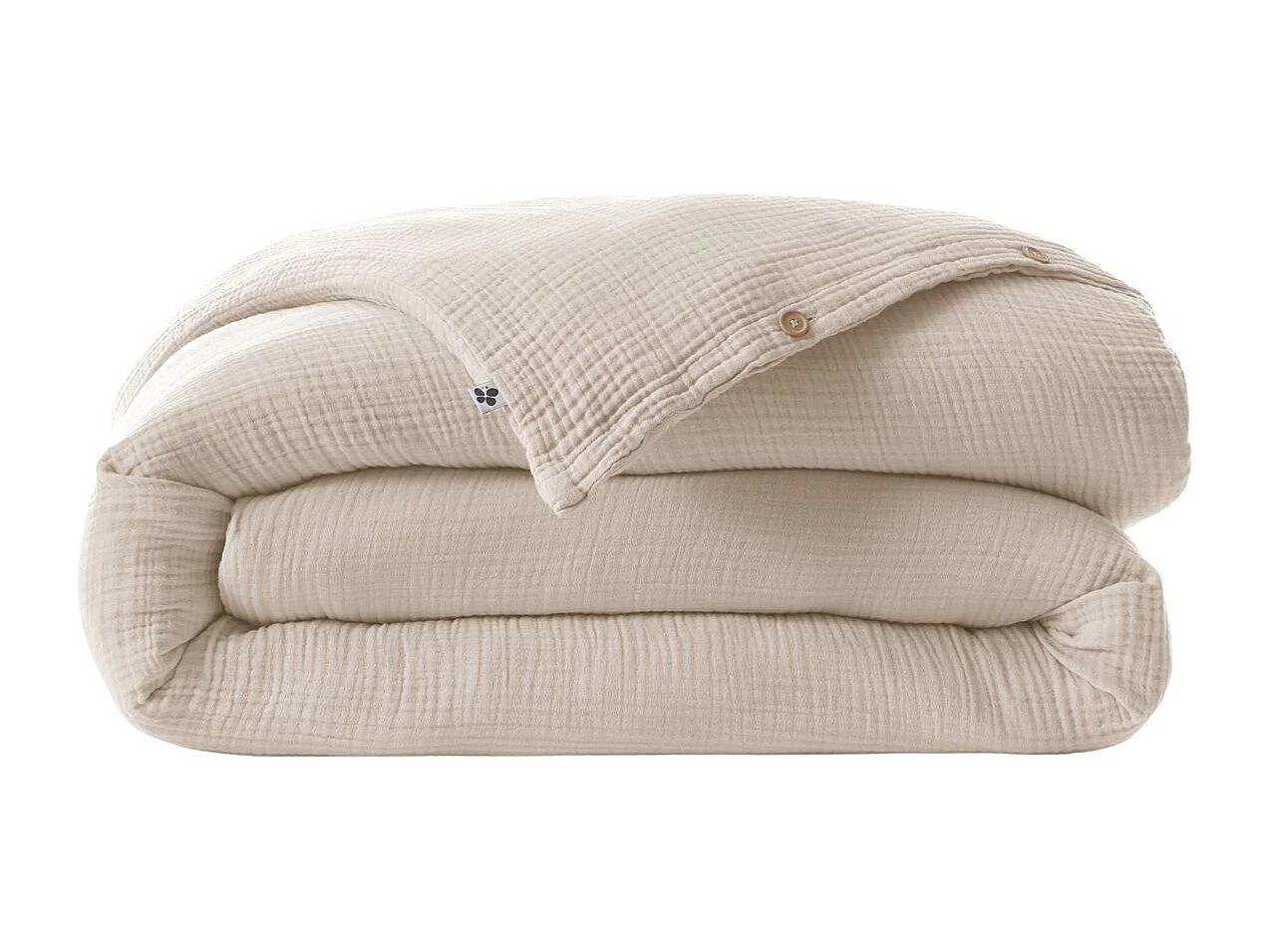 Housse de couette 260x240cm gaze de coton coloris Pampa - INALIA