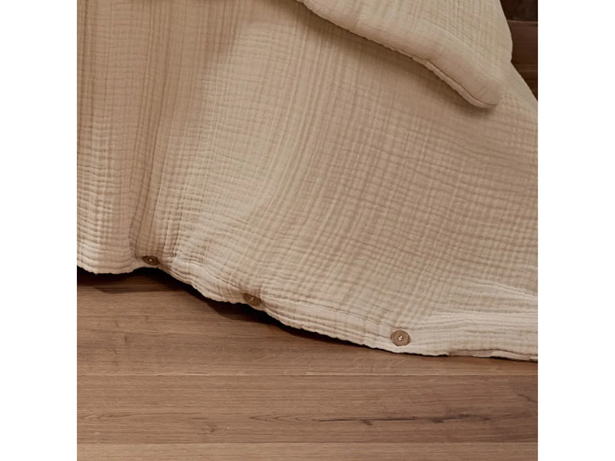 Housse de couette 240x220cm gaze de coton coloris Pampa - INALIA