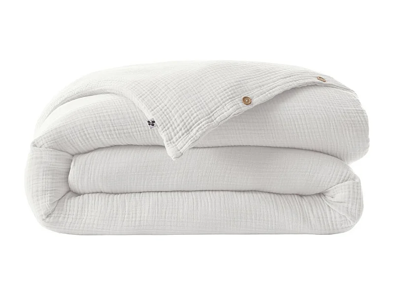 Housse de couette 260x240cm gaze de coton coloris Chantilly - INALIA