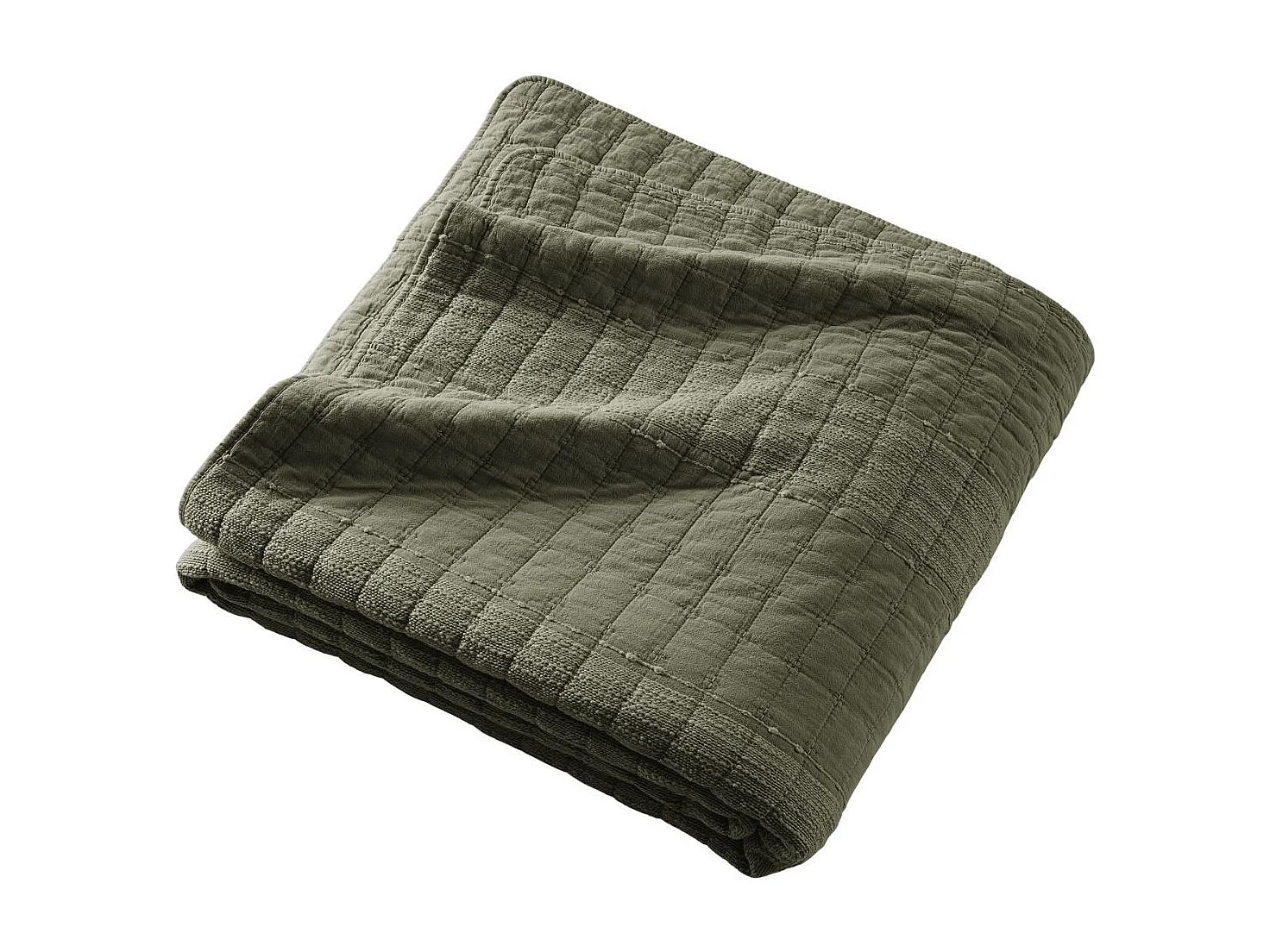 Couvre-lit 240x260cm en coton jacquard coloris romarin - ZALYA