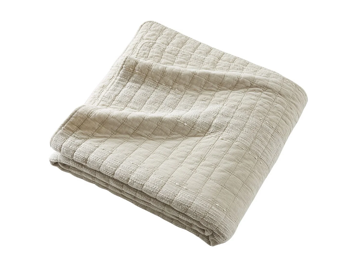 Couvre-lit 240x260cm en coton jacquard coloris sable - ZALYA