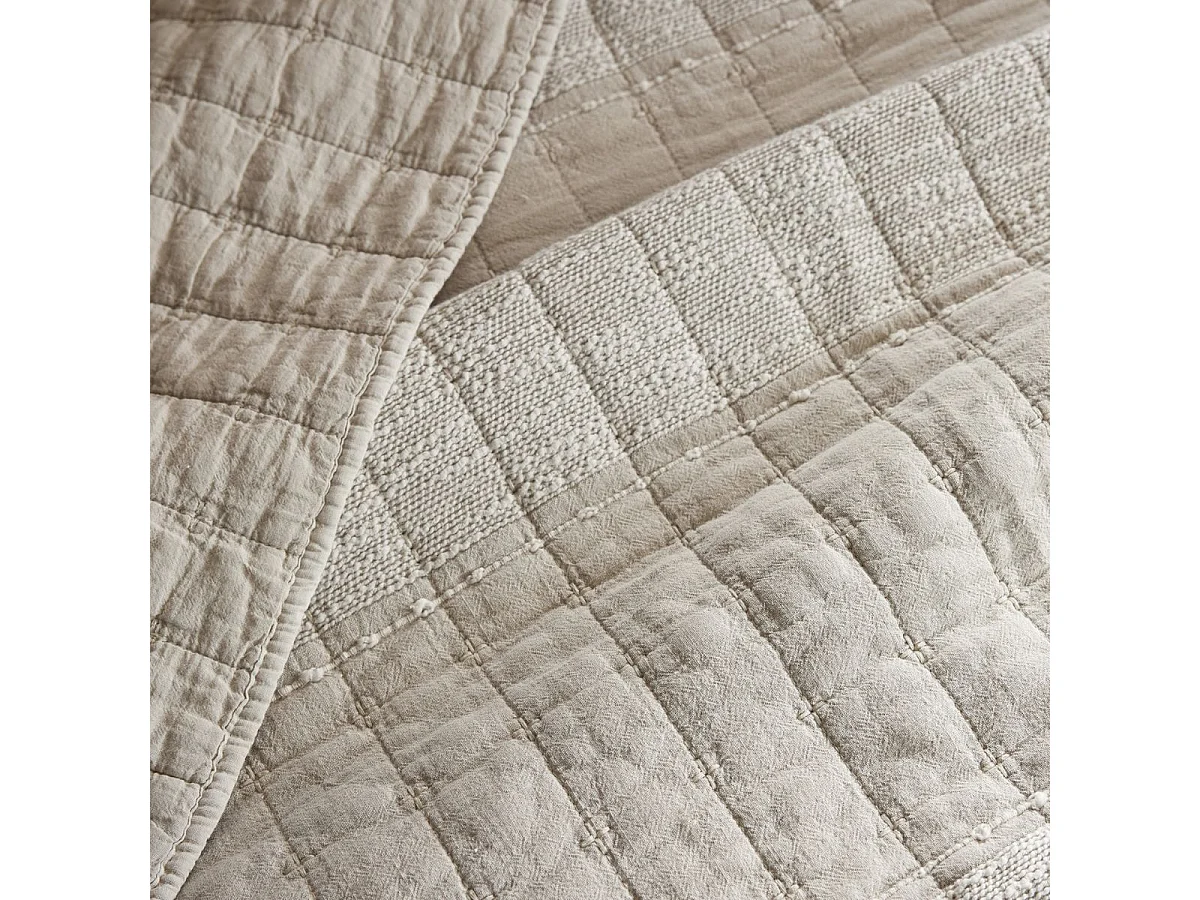 Couvre-lit 240x260cm en coton jacquard coloris sable - ZALYA