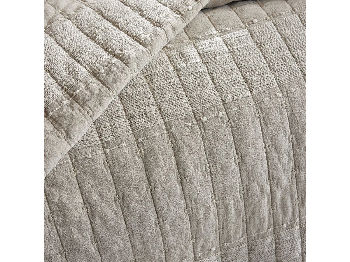 Couvre-lit 240x260cm en coton jacquard coloris sable - ZALYA