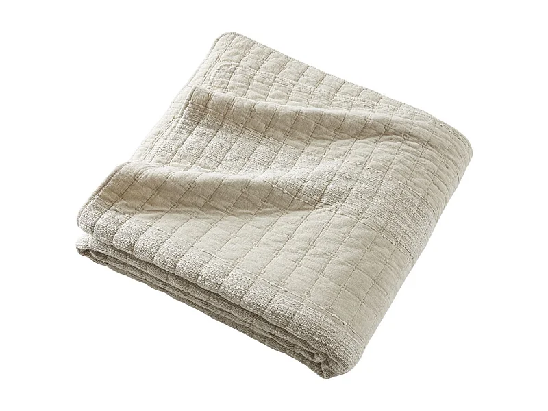 Couvre-lit 240x260cm en coton jacquard coloris sable - ZALYA